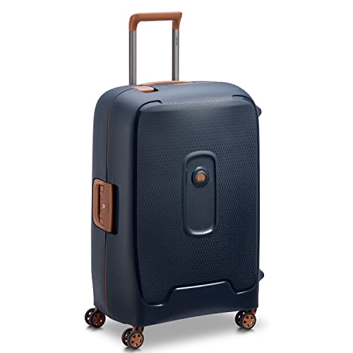 Image of DELSEY PARIS Moncey 69 cms Medium Check-in Polypropylene Hardsided 8 Wheels Spinner Luggage /Suitcase /Trolley Bag for Travel with TSA Lock- Ink Blue