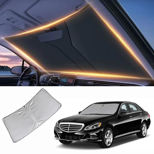 Windshield Sun Shade for Mercedes Benz E-Class S-Class Front Window Shades Cover for E200 E260 E300 E350 SLC Windshield Sun Visor Protector Car Accessories