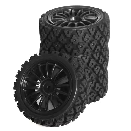 RC�^�C���J�[ For Tamiya For TT-01 For TT-02 TT01E XV01 XV02 1/10 4PCS 68 * 28mm RC�����[�J�[�p�S�����z�C�[���^�C���Z�b�g�A�b�v�O���[�h�A�N�Z�T���[�p�[�c(Black)