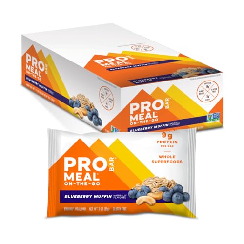 PROBAR - MEAL Bar, Blueberry Muffin, Non-GMO, Gluten-Free, Healthy, Plant-Based,