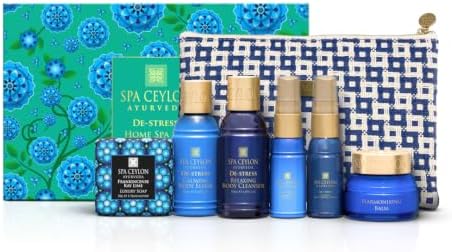 SPA CEYLON De-stress Home Spa Set | Ayurvedic Spa Gift Kit | Soothing and Harmonizing the Body and Mind | Natural Pampering Set | Body Gifts Set for Valentine Gifting