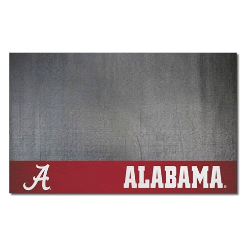 FANMATS - 12115 NCAA University of Alabama Crimson Tide Vinyl Grill Mat, Black, 26