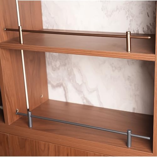 Wooden Cabinet Support Guardrail Fence, Aluminum Shelf Rail Railing 16-36 Inch, Decorative Round Tube Column Barrier (6 Pack, 26in/66cm) - Enhance Your Home Storage Safety