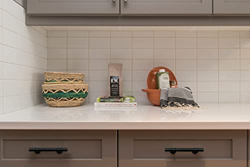 Ravinte 30 Pack 5 Inch Cabinet Pulls Kitchen Cupboard Handles With Round Base Matte Black Drawer Pulls Cabinet Handles 5" Length, 3" Hole Center #TOP6