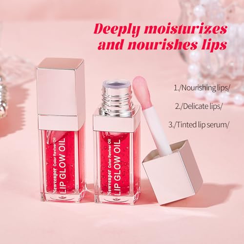 Hydrating Lip Glow Oil Long Lasting Plumping Lip Gloss Transparent Toot Lip Balm Moisturizing Lip Oil Repairing Lip Lines and Prevents Dry Cracked for Lip Care and Dry Lips 3PCS - Thumbnail 6