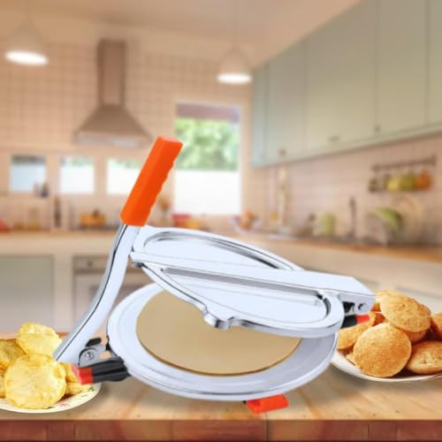 Image of 8 inch Manual Puri Maker Heavy Duty Non-Stick Puri Press | Dough Press Machine for Roti, Puri, Tortilla & Papad | Kitchen Press Tool