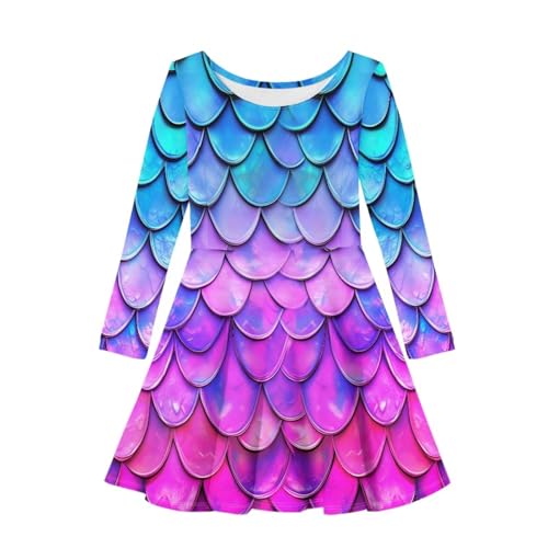 PinUp Angel Girls Casual Dress Swing Flowy Dresses Long Sleeve Twirl Casual Funny Graphic Dress