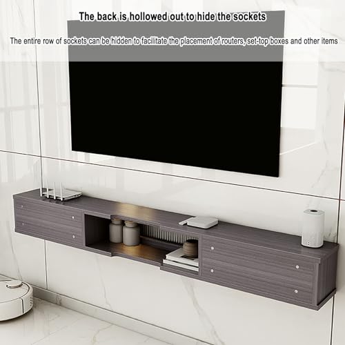 Mobile TV sospeso a Parete con cassetti portaoggetti - Console multimediale salvaspazio per Soggiorno e Camera da Letto, Elegante Centro di intrattenimento Domestico, Design Moderno