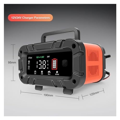 MZZYG Chargeur De Batterie De Voiture À 7 Segments 24V 5A Chargeur De Batterie Intelligent Grand Écran for Batteries Au Plomb for Camion De Voiture Chargement Rapide Et Efficace – vue 6