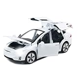 Diecast Car Model X Toy, 1:32 Scale Zinc Alloy Casting Pull Back Vehicles Door Opening with Sound an