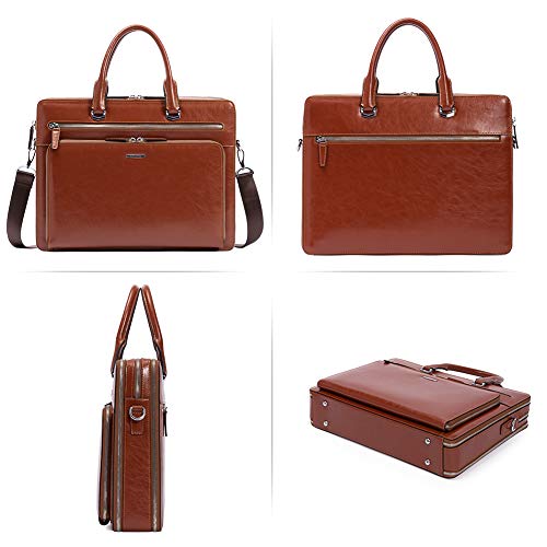 Bostanten Briefcases For Men Leather Laptop Bag 15.6 Inch Computer Messenger Shoulder Slim Bag Buisness Travel Work Case… #TOP6