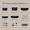 SENSARTE Nonstick Ceramic Cookware Set 13-Piece Review 8 CAROTE 15Pcs Ceramic Cookware Set, Pots and Pans Set Non stick, Kitchen Cooking Set with Detachable Handle, Non Toxic Induction Cookware, Dishwasher/Oven Safe, PFAS Free, Black&Gold #1