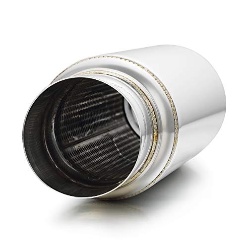 A-Karck Exhaust Resonator 3 Inch Inlet, 3" Inlet 3" Outlet 16" Overall Length Performance Muffler Resonator, Deep Tone Clear Up Rasp #TOP3
