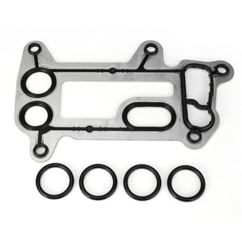Bohaner 11427802114 11428506412 Engine Oil Cooler Housing Gasket with O-Ring Seal Kit Oil Filter Housing Gasket Aluminum Alloy For BMW E60 E61 E83 E81 E90