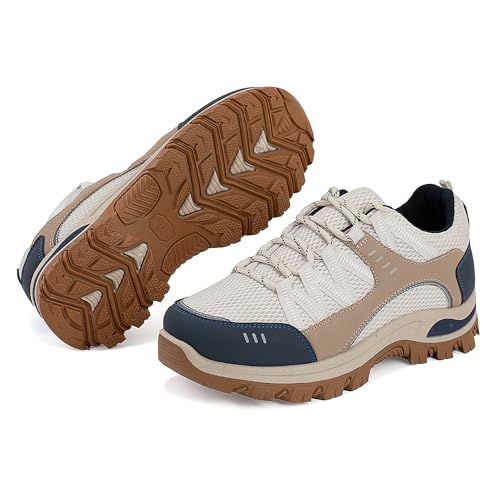 JOMIX Zapatillas Trekking Mujer Ligeras Zapatos de Montaña y Senderismo Transpirables Cómodas y Antideslizantes para Excursiones Paseos y Outdoor WOS20707 Beige 39