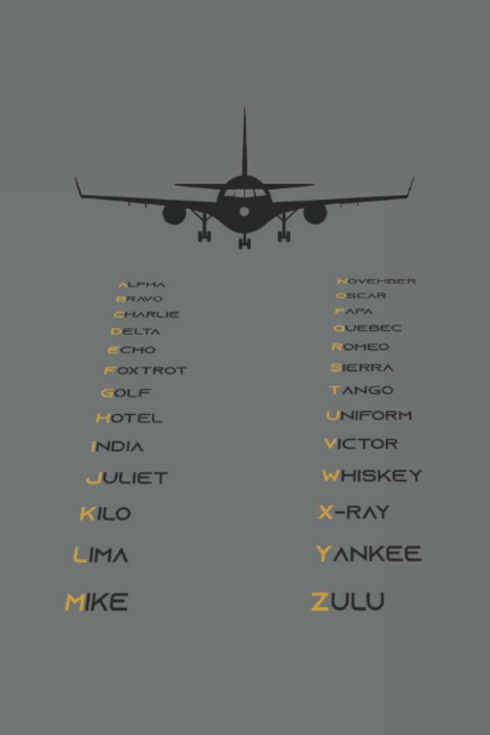 Alpha, bravo, Charlie ,delta ,echo, foxtrot, golf, hotel, India ,Juliet, kilo, lima, mike, November, Oscar, papa, Quebec, Romeo, sierra ,tango ... ,x-ray ,Yankee ,Zulu: college ruled notebook