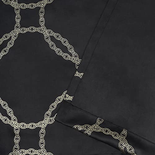 image for DADAFISHER Black and Gold Blackout Curtains 63 Length for Bedroom,Gold