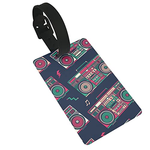 Luggage Tag Retro-Boombox-Radio Baggage Handbag School Bag Suitcase Name Id Card Label #TOP13