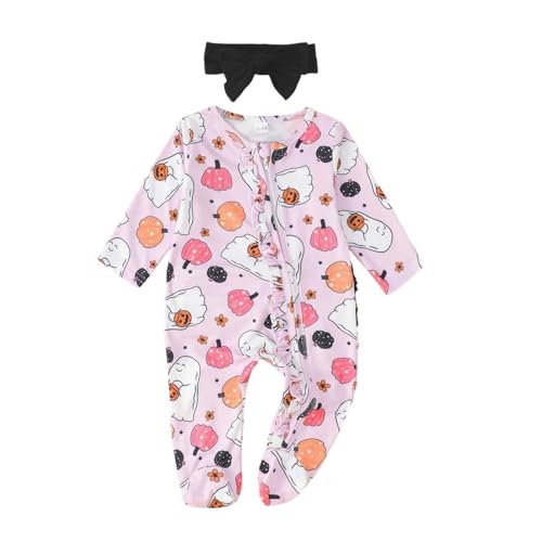Mono de Halloween para recién nacido de 0-6 meses con estampado de calabaza