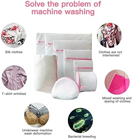 Lesolar 8 Pack Fine Mesh Laundry Bags Washing Machine Bag for Delicates with Zipper Clothes Washing Bags for Clothing Underwear Hosiery Blouse