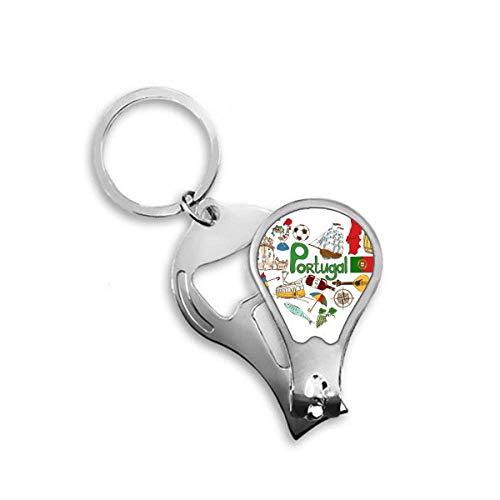 Coupe-ongles de pieds drapeau Portugal avec motif cœur d'amour pour pédicure
