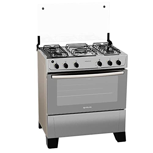 Fogão 5 Bocas Inox com Vidro do Forno Espelhado e Mesa Inox Atlas Mônaco Plus Bivolt