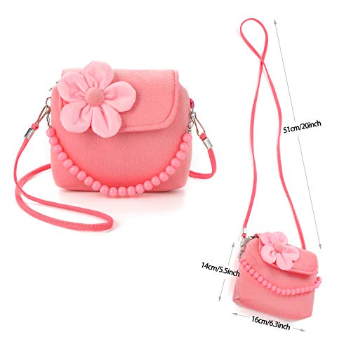 Hifot Kids Jewelry Little Girls Plush Handbag Necklace Bracelet Ring Hair Clips Set, Jewelry Party Favors Gift For Dress Up Pretend Play #TOP5