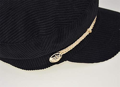 Jewelry-Box Women Ladies Hat Corduroy Captain's Breton Cap Beatles Lennon Newsboy Cadet Black, Yellow, One Size #TOP5