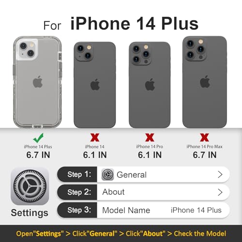 Follaroma for iPhone 14 Plus Case, Dual-Layer Clear Shockproof, Gray by Follaroma - Used condition - Image 2