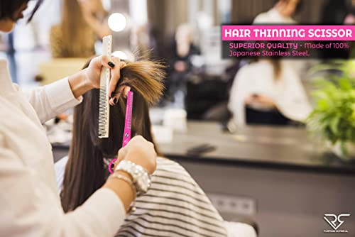Professional Hairdresser Scissors 6.5" Inch Pink Hair Cutting Shears Japanese Stainless Steel Salon Barber Scissors (Barber/Thinning Scissors, Japanese, B-4 + B-5) #TOP5