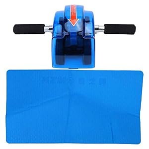 AB Roller Sport Wheel, Abdominal Muscle Exerciser Exercise Wheel Fitness Workout Home Whell avec Gear & Mat(bleu)Produits de fitness combin¡§|s,