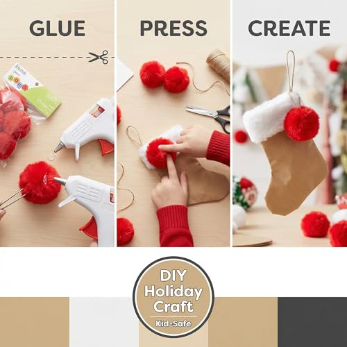 Essentials by Leisure Arts 2.5 Inch Red Craft Pom Poms, Soft Decorative Pom-Poms for Holiday Decor, Ornaments, Stuffed Animals and Toys, 5 Count