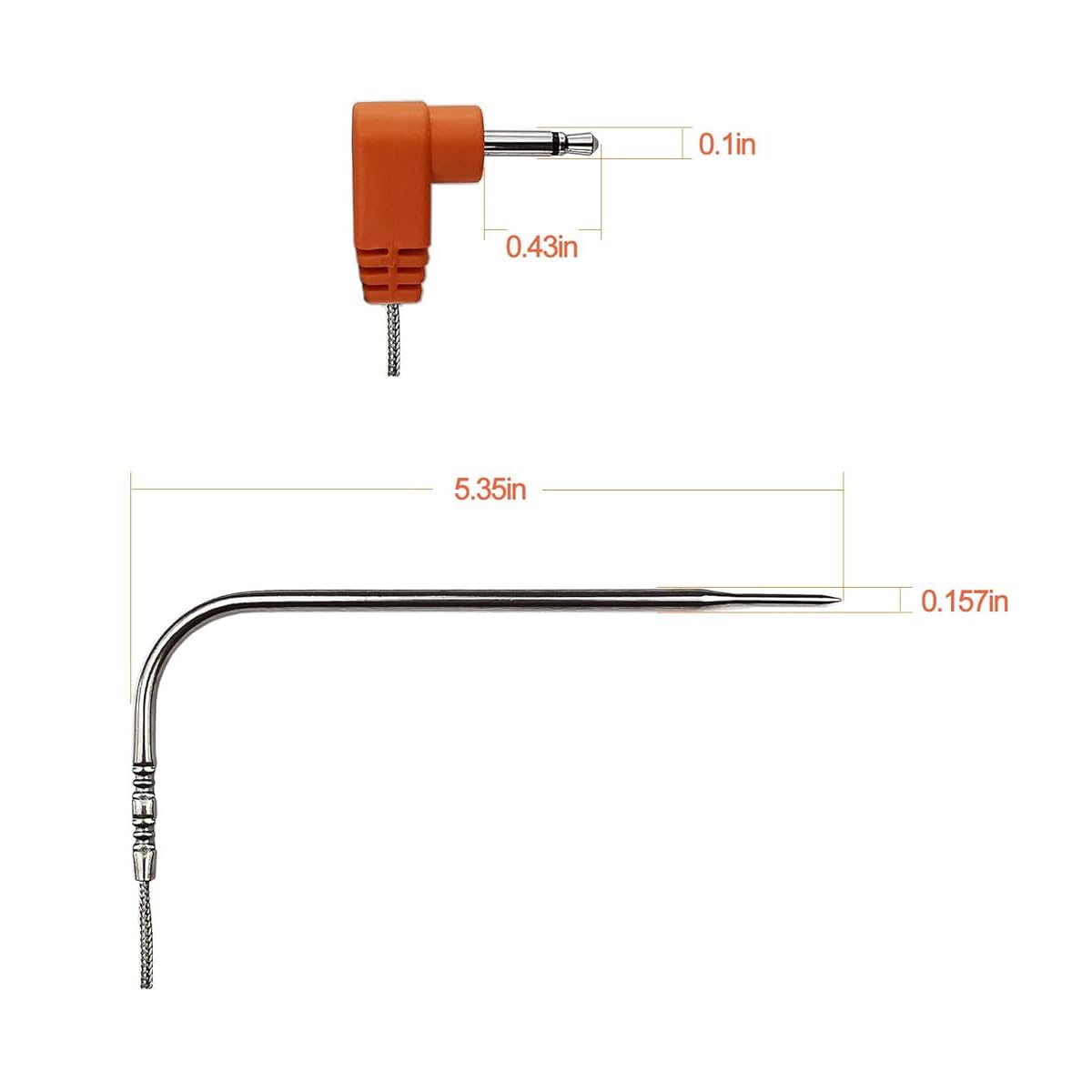 Riida Replacement BBQ Meat Thermometer Probe 4-Pack | Interchangeable Probes&Durable Stainless Steel | for BBQ,Grilling, Oven,Smoker | Compatible with Riida TM08,Thermopro TP20,TP08,TP25&More
