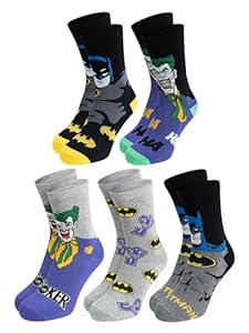 United Labels DC Comics Batman & Joker Chaussettes pour hommes - Bas de sneakers pour hommes 40-45 (paquet de 5)