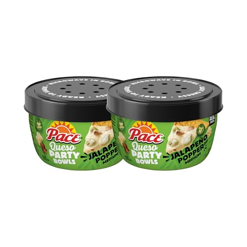 Pace Jalapeno Popper Dip, Cheese Dip, 11 oz Microwavable Bowl (Pack of 2)
