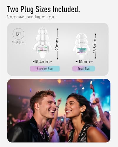 Image of Hearprotek Concert Ear Plugs, 2 Pairs Reusable High Fidelity Musician Ear Plugs, Purple, Silicone, Earplugs, Earplug, Noise Protection