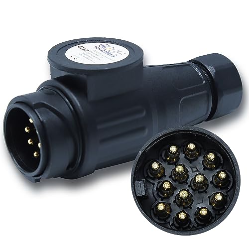 CCLIFE Adaptador Remolque de 13 Pines,Enchufes de Conector de Remolque 13 Pines Macho 12V para Vehículo, Remolque, Caravana
