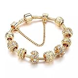HAENJA - Pulsera de declaración para mujer, pulseras de oro para mujer, pulseras de circonitas, joyas de cristal, regalos de amistad para amigos