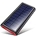 VOOE Solar Powerbank 26800mAh Externer Akku, Solar Ladegerät mit 2 Ausgänge, Solar Power Bank mit Automatische Erkennen Technologie, Solar Akkupack Power Pack für Smartphones, Tablets und USB-Geräte