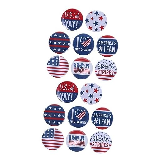 Toyvian 16 Pièces Insigne Du Drapeau Américain Broche Drapeau Américain Patriotique Jour D'élection Broche Drapeau Des États-unis Nous Drapeaux 4 Juillet Cotillons Fer