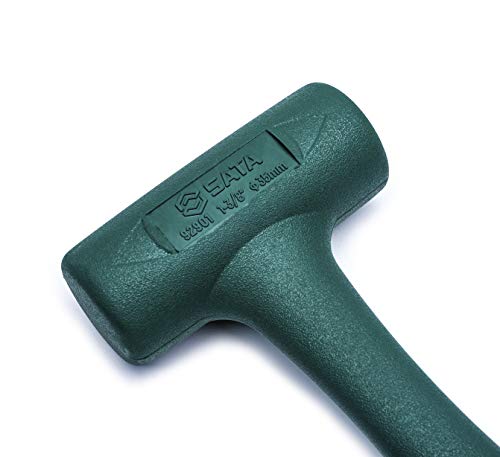 Sata 1 3/8"(35Mm) Dead Blow Hammer, 14 Oz.(400G) Head Weight And 10 1/4"(260Mm) Length, With A Soft Green Impact-Absorbing Rubber Head - St92901Sc #TOP1