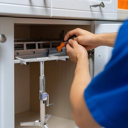 Cabinet Lift Jack, Cabinet Jack for Installing Cabinet, Adjustable Third Hand Tool Support System with 440lbs, Multi-Functional Drywall Jack (47 inch) - Image 7