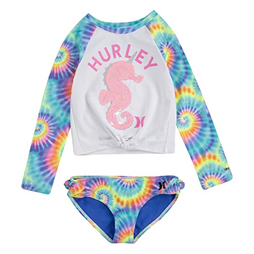 Image of Hurley Girls Long Sleeve Rash Guard Swimsuit