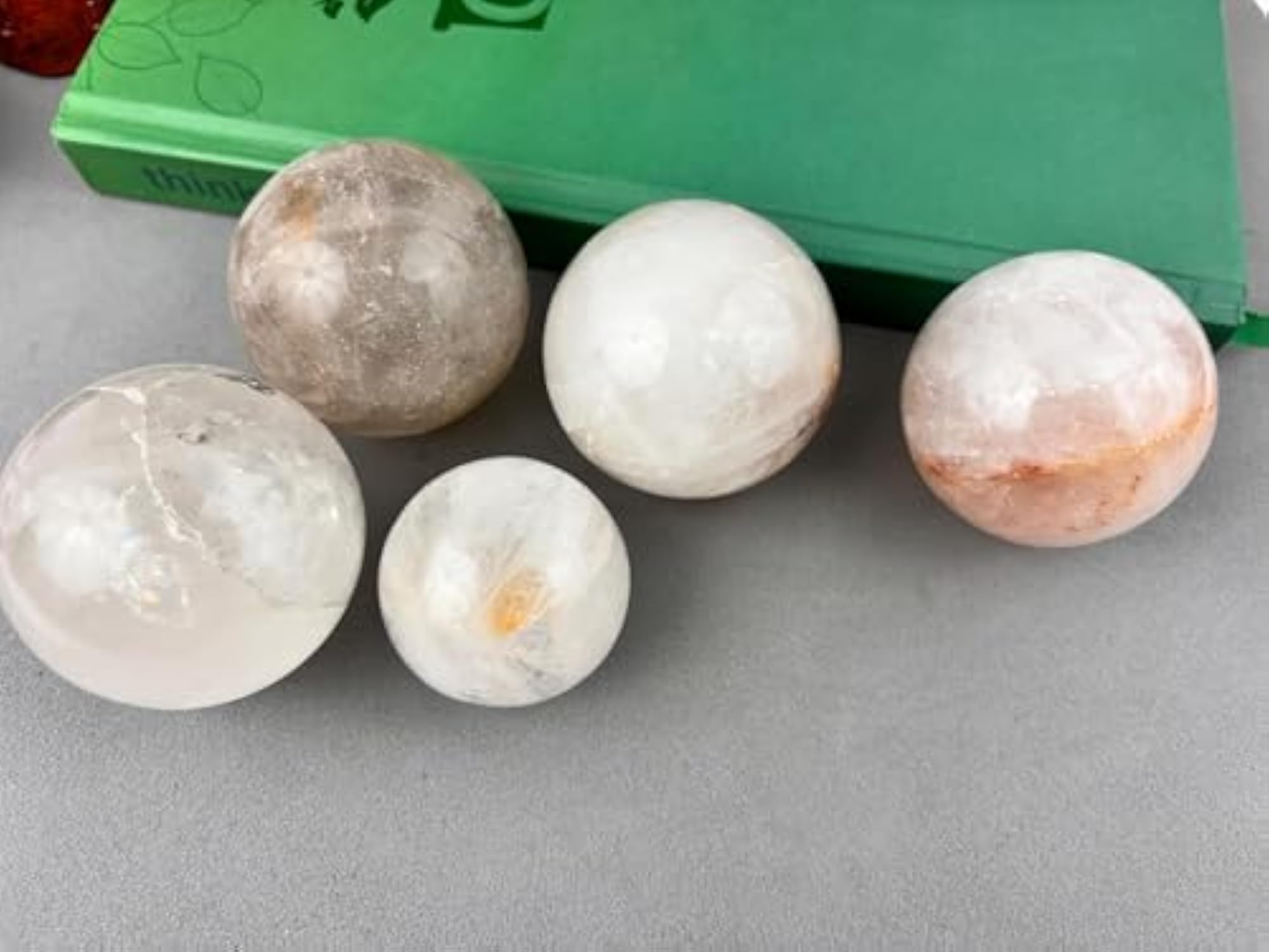 Jet Crystal Quartz Hand Carved Sphere Gemstone, Healing Focus