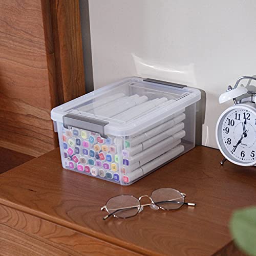 Citylife 6 Packs Small Storage Bins With Lids 3.2 Qt Plastic Storage Containers For Organizing Stackable Clear Storage Boxes #TOP5