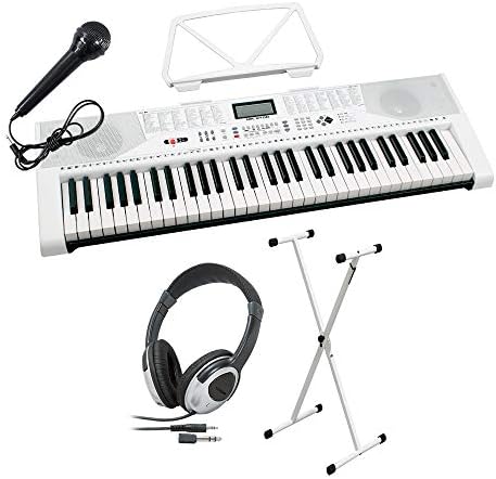 Amazon | JOY MK-2100 ヘッドホンセット 61鍵盤 マイク・譜面台付き 