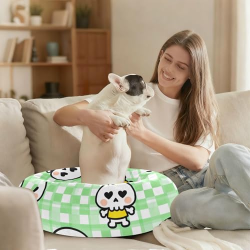 Lit pour chat anti-anxiété tête de mort blanche XS couchage petit chat - 7