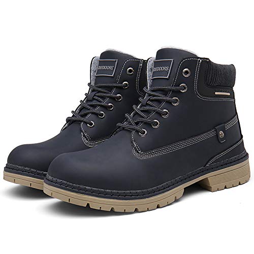Image of TSIODFO Fashion Men Boots Winter Waterproof Outdoor Hiking Shoes Leather