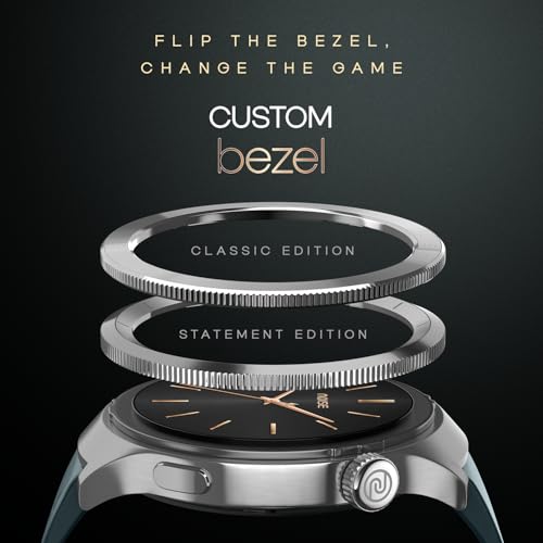 Image of Noise Halo 2 MOD Smart Watch with Swappable Bezel Editions (Classic, Statement), 1.46 inch AMOLED, Smart Island, BT Calling, Metallic Build, Health Suite, Upto 7 Days Battery (Silver Green)