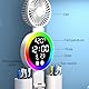 Double Head LED Schreibtischlampe,mit Uhr Temperaturanzeige Ventilator, 7W Dimmbar Akku Tischlampe mit 3200mAh, Touch Steuerung 3 Lichtfarben, Type-C Tischlampe mit Stifthalter & Ambientelicht